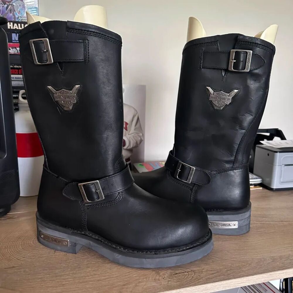 Vintage Harley Davidson Engineer Motorycle Harness Boots Size 10 US / 43 EU